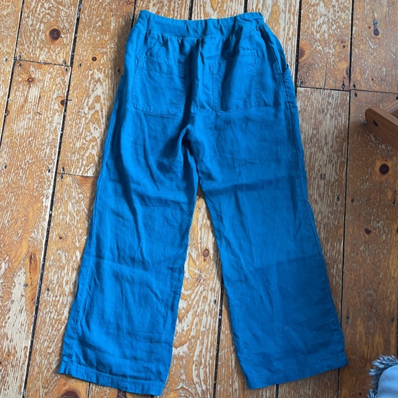 Size 8 100% linen Seasalt Cornwall UK Teal Sea Rocket Trouser, linen pants, US 8 - Picture 7 of 9